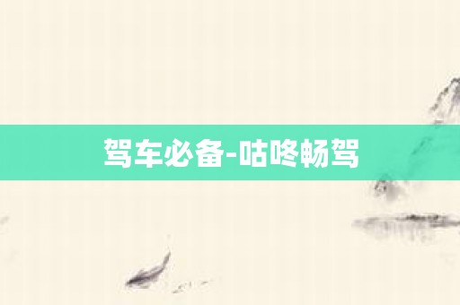 驾车必备-咕咚畅驾