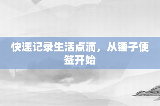 快速记录生活点滴，从锤子便签开始