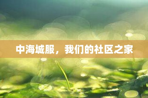 中海城服，我们的社区之家
