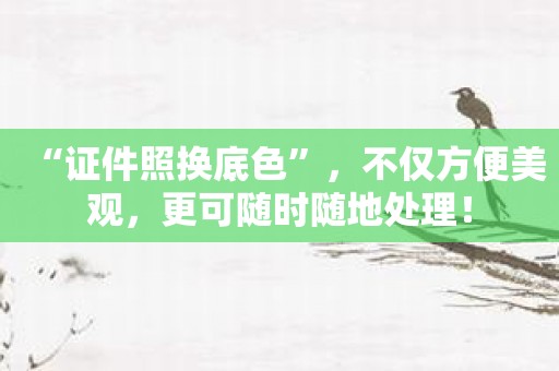 “证件照换底色”，不仅方便美观，更可随时随地处理！