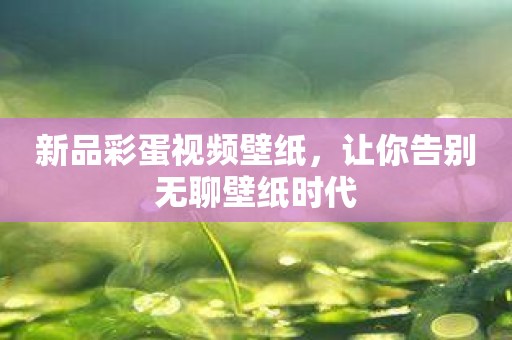 新品彩蛋视频壁纸，让你告别无聊壁纸时代