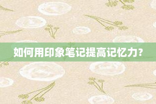 如何用印象笔记提高记忆力？