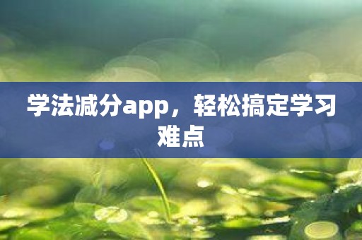 学法减分app，轻松搞定学习难点