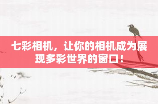 七彩相机，让你的相机成为展现多彩世界的窗口！