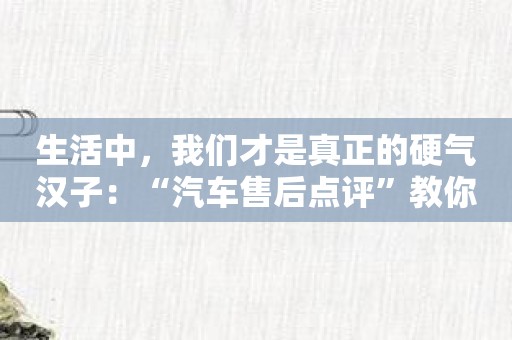 生活中，我们才是真正的硬气汉子：“汽车售后点评”教你如何理赔