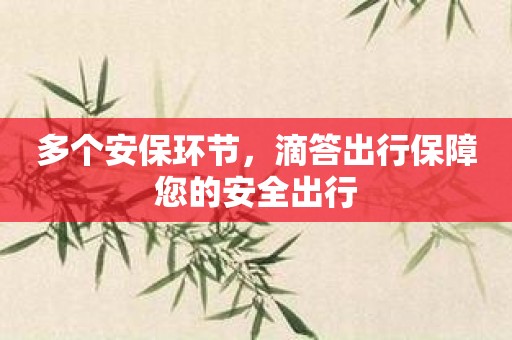 多个安保环节，滴答出行保障您的安全出行