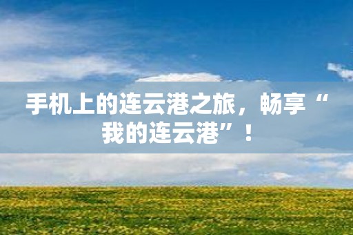 手机上的连云港之旅，畅享“我的连云港”！