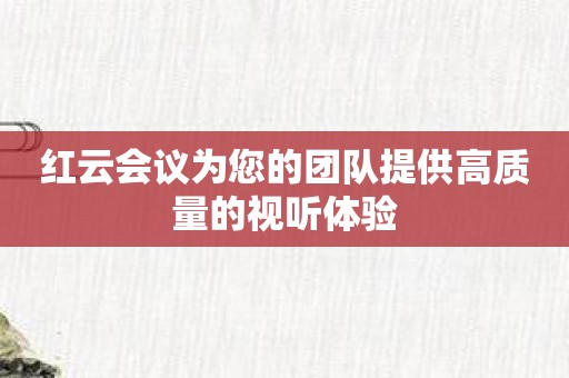 红云会议为您的团队提供高质量的视听体验