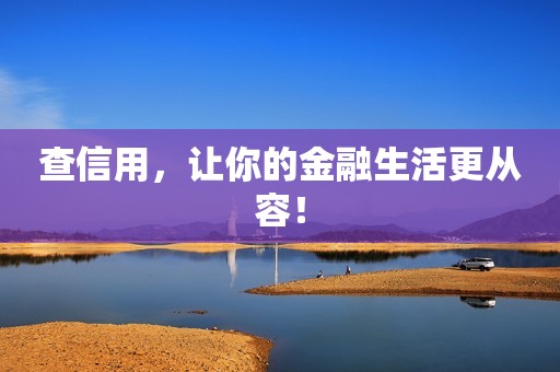 查信用，让你的金融生活更从容！