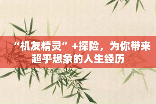“机友精灵”+探险，为你带来超乎想象的人生经历