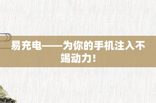 易充电——为你的手机注入不竭动力！
