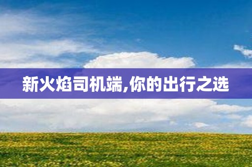 新火焰司机端,你的出行之选