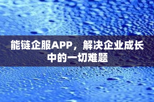 能链企服APP，解决企业成长中的一切难题