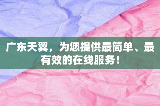 广东天翼，为您提供最简单、最有效的在线服务！
