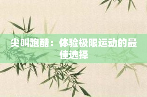 尖叫跑酷：体验极限运动的最佳选择