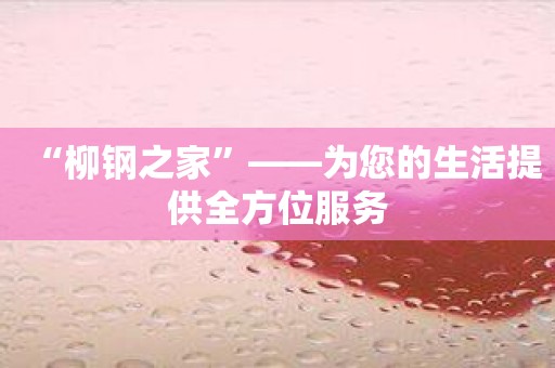 “柳钢之家”——为您的生活提供全方位服务