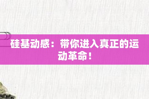 硅基动感：带你进入真正的运动革命！