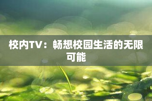 校内TV：畅想校园生活的无限可能