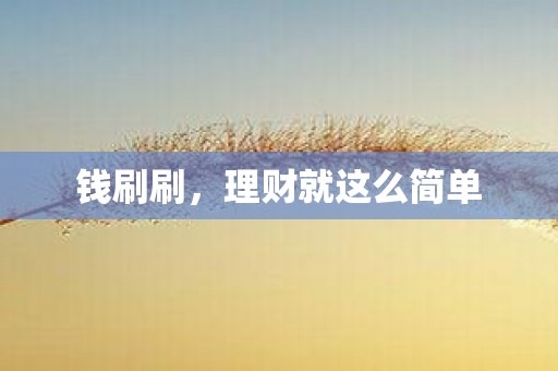 钱刷刷，理财就这么简单