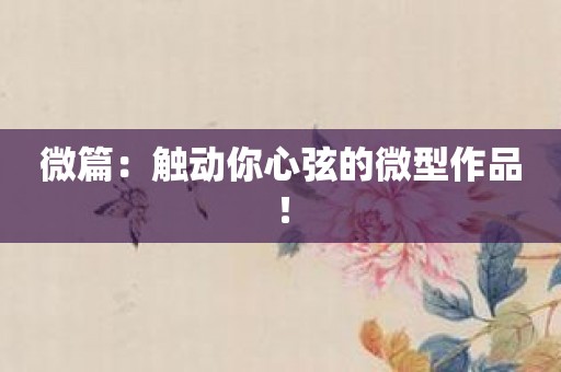 微篇：触动你心弦的微型作品！