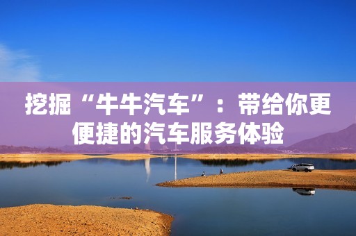 挖掘“牛牛汽车”：带给你更便捷的汽车服务体验