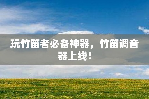 玩竹笛者必备神器，竹笛调音器上线！