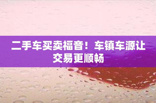 二手车买卖福音！车镇车源让交易更顺畅