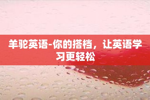羊驼英语-你的搭档，让英语学习更轻松