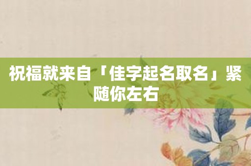 祝福就来自「佳字起名取名」紧随你左右