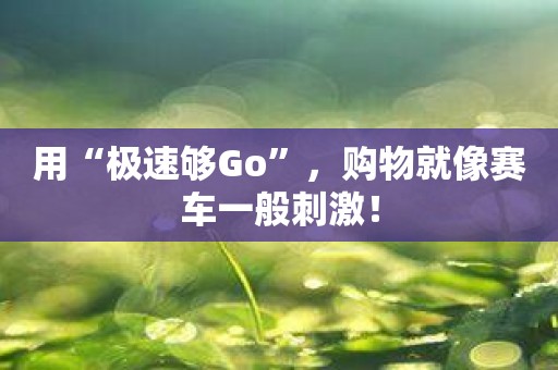 用“极速够Go”，购物就像赛车一般刺激！