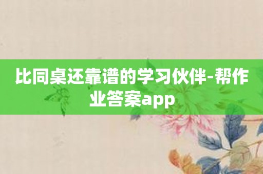 比同桌还靠谱的学习伙伴-帮作业答案app