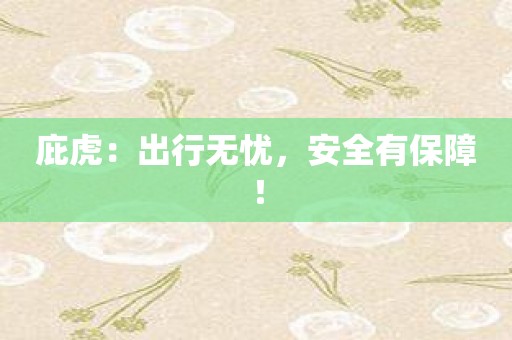 庇虎：出行无忧，安全有保障！