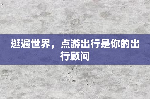 逛遍世界，点游出行是你的出行顾问