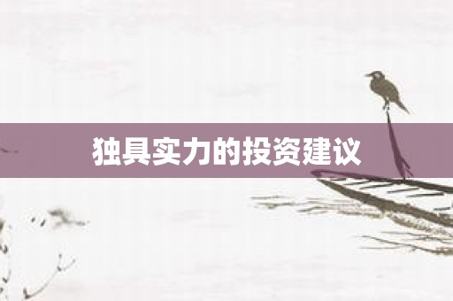 独具实力的投资建议