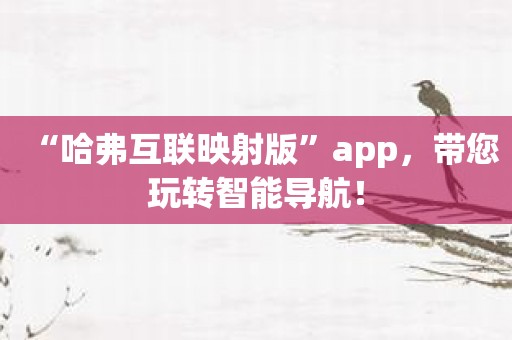“哈弗互联映射版”app，带您玩转智能导航！
