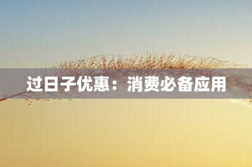 过日子优惠：消费必备应用
