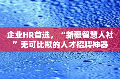企业HR首选，“新疆智慧人社”无可比拟的人才招聘神器