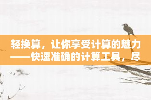 轻换算，让你享受计算的魅力——快速准确的计算工具，尽在你的手心！
