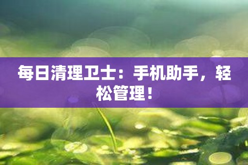 每日清理卫士：手机助手，轻松管理！