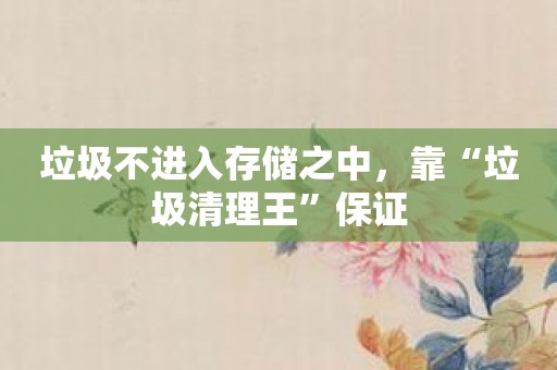 垃圾不进入存储之中，靠“垃圾清理王”保证