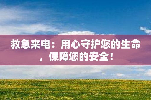 救急来电：用心守护您的生命，保障您的安全！
