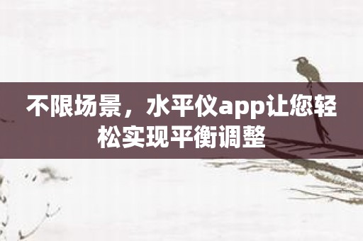 不限场景，水平仪app让您轻松实现平衡调整