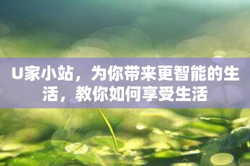 U家小站，为你带来更智能的生活，教你如何享受生活