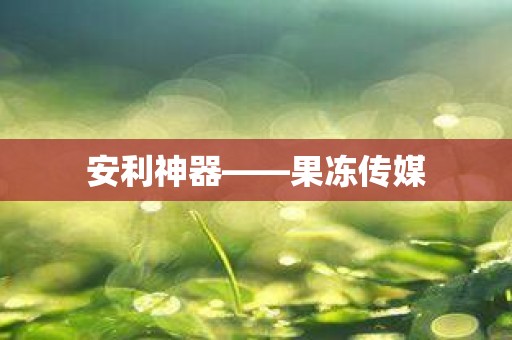 安利神器——果冻传媒