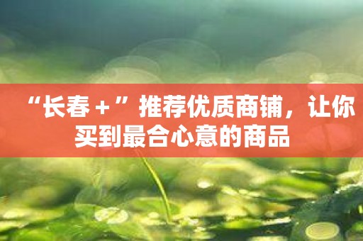 “长春＋”推荐优质商铺，让你买到最合心意的商品