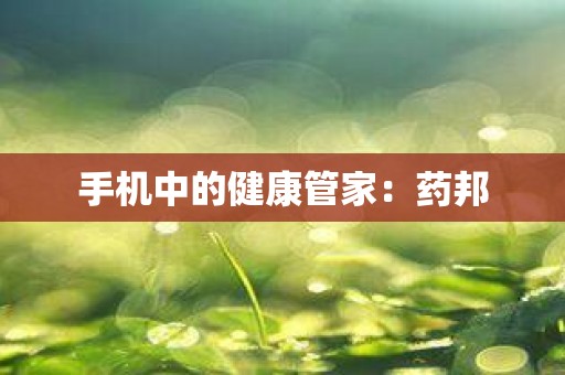 手机中的健康管家：药邦