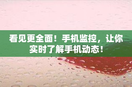 看见更全面！手机监控，让你实时了解手机动态！