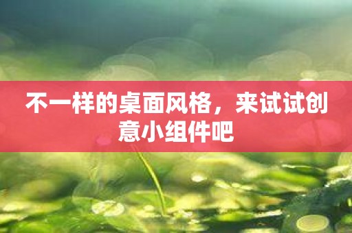 不一样的桌面风格，来试试创意小组件吧