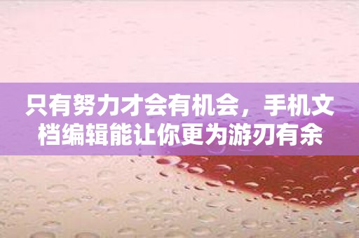 只有努力才会有机会，手机文档编辑能让你更为游刃有余