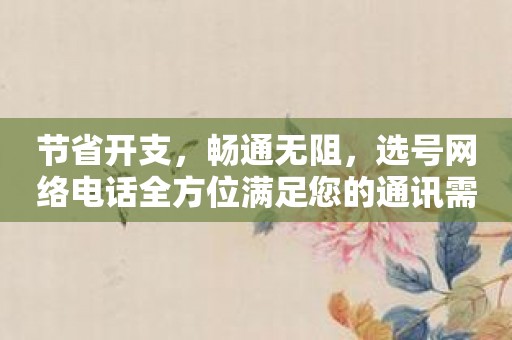 节省开支，畅通无阻，选号网络电话全方位满足您的通讯需求